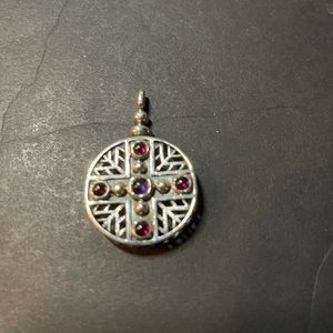 Vintage garnet and alexandrite sterling pendant